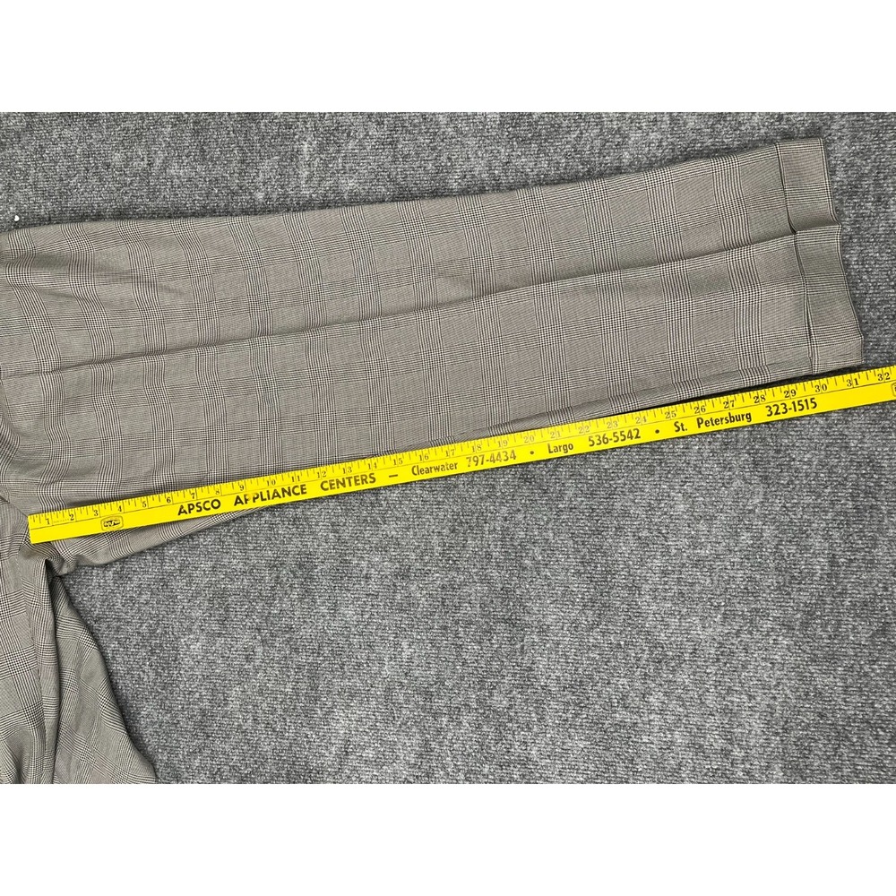 NWT Ralph Lauren Checked Dress Pant High Rise Pleated Light Grey Size 38X32 - Picture 8 of 10